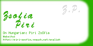 zsofia piri business card
